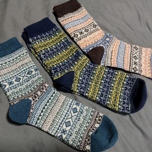 Wool winter socks, three pairs